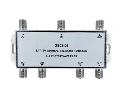 Делитель на 6 "GS03-06", спутник/эфир, 5-2400MHz
