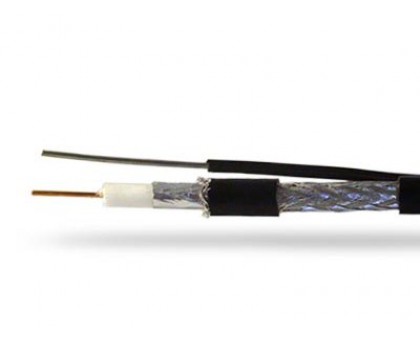 Кабель RG-6 чёрный 1.02CCA/96x0.15/PVC, 1x1.2steel 200м