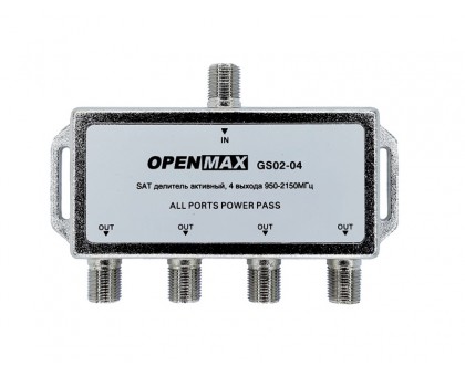 Активный делитель на 4 "GS02-04", спутник, встр. усилитель, 950-2150MHz