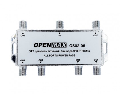 Активный делитель на 6 "GS02-06", спутник, встр. усилитель, 950-2150MHz