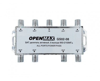 Активный делитель на 8 "GS02-08", спутник, встр. усилитель, 950-2150MHz
