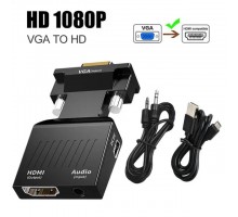 Конвертер VGA2HDMI, VGA (папа) + Audio 3.5мм - HDMI (мама)