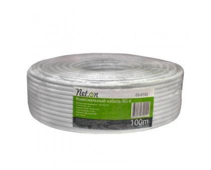 Кабель RG-6 белый 1.02CCS/64x0.12AL/PVC