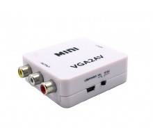 Конвертер VGA2AV, VGA (мама) + Audio 3.5мм - AV (RCA-мама)