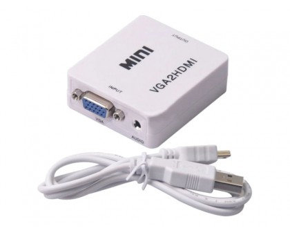 Конвертер VGA2HDMI, VGA (мама) + Audio 3.5мм - HDMI (мама)