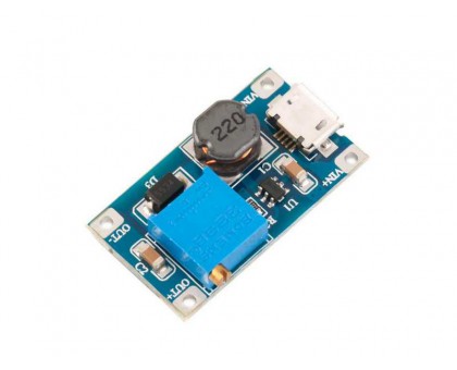 Модуль DC-DC повыш., microUSB 2-24в / 5-28в 2А