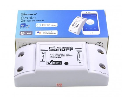 Wi-Fi реле Sonoff Basic, один канал 220В 10А