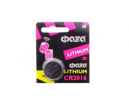 Батарейка CR2016, 3В, ФАZА