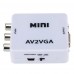 Конвертер AV2VGA, AV (RCA-мама) - VGA (мама) + Audio 3.5мм