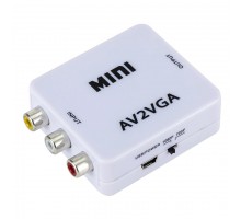 Конвертер AV2VGA, AV (RCA-мама) - VGA (мама) + Audio 3.5мм