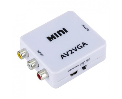 Конвертер AV2VGA, AV (RCA-мама) - VGA (мама) + Audio 3.5мм