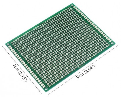 Макетная плата, двухсторонний стеклотекстолит 7x9см