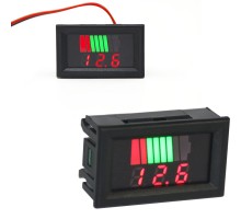 Вольтметр в корпусе DC 12-60V со шкалой уровня заряда
