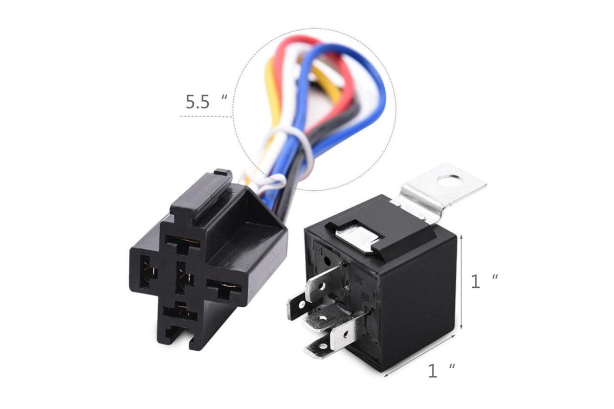 Реле 12В 40А 5 контактов с колодкой
