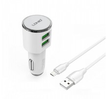 Автомобильное зарядное устройство Ldnio C29 2xUSB 3.4A + кабель microUSB