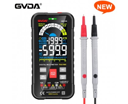 Мультиметр GVDA GD128, TrueRMS, цифровой, ЖК-дисплей
