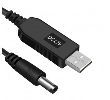 Кабель DC-DC USB 5В на 12В 0.5А, штекер 5.5x2.1