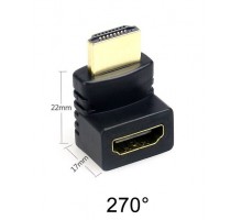 Переходник HDMI (папа) - HDMI (мама), угол 270°