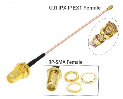 RP-SMA-female - u.FL/IPEX1-F 15см, пигтейл