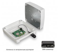 Роутер встроенный в антенну Kroks Rt-Ubx RSIM DS m4 с модемом LTE cat.4 и SIM-инжектором (комплект)