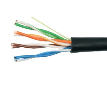 Кабель сетевой UTP 4x2, Cat.5E, медь, наружный, Netlan