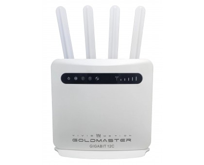 Роутер 4G GM Gigabit 12C, cat.12, 4xSMA, 4xLAN 1Gbit/s, Wi-Fi 2.4/5GHz