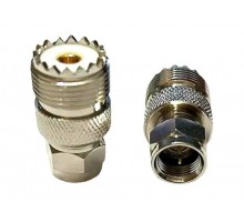 UHF-female - F-male, переходник