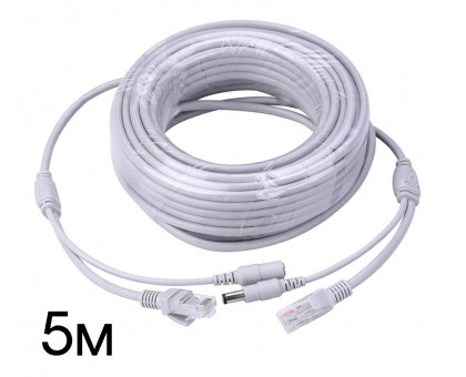 Удлинитель для IP камеры 5м (RJ45+питание 5.5мм)