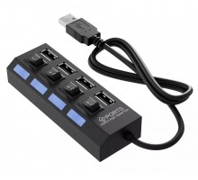 Концентратор USB 2.0 на 4 гнезда с выключателями
