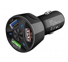 Автомобильное зарядное устройство TDS TS-CAU32 (QC3.0, 7000mA), чёрное