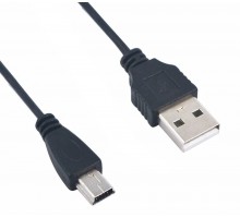 Кабель USB - miniUSB 80см чёрный