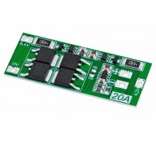 Плата защиты (BMS) для Li-ion, 2S / 8.4В / 20А