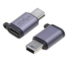 Переходник microUSB (гнездо) - miniUSB (штекер)