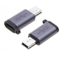 Переходник USB type-C (гнездо) - miniUSB (штекер)