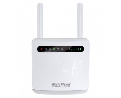 Роутер 4G World Vision Connect Standard, cat.4, 2xSMA, 4xLAN 100Mbit/s, Wi-Fi 2.4GHz, аккумулятор