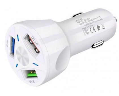 Автомобильное зарядное устройство TDS TS-CAU32 (QC3.0, 7000mA), белое