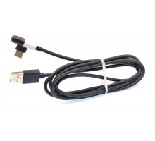 Кабель USB - USB type-C 1м чёрный, 2.4A, угловой, OT-SMT28