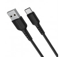 Кабель USB - USB type-C 1м чёрный, 3A, BX16