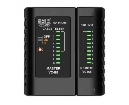 Тестер сетевого кабеля RJ45, RJ11 VC468