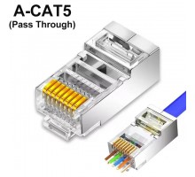 RJ-45 коннектор сквозной, экранированный, 8P-8C кат.5