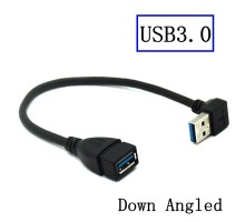 Угловой кабель-удлинитель USB 3.0 20см, DOWN ANGLED