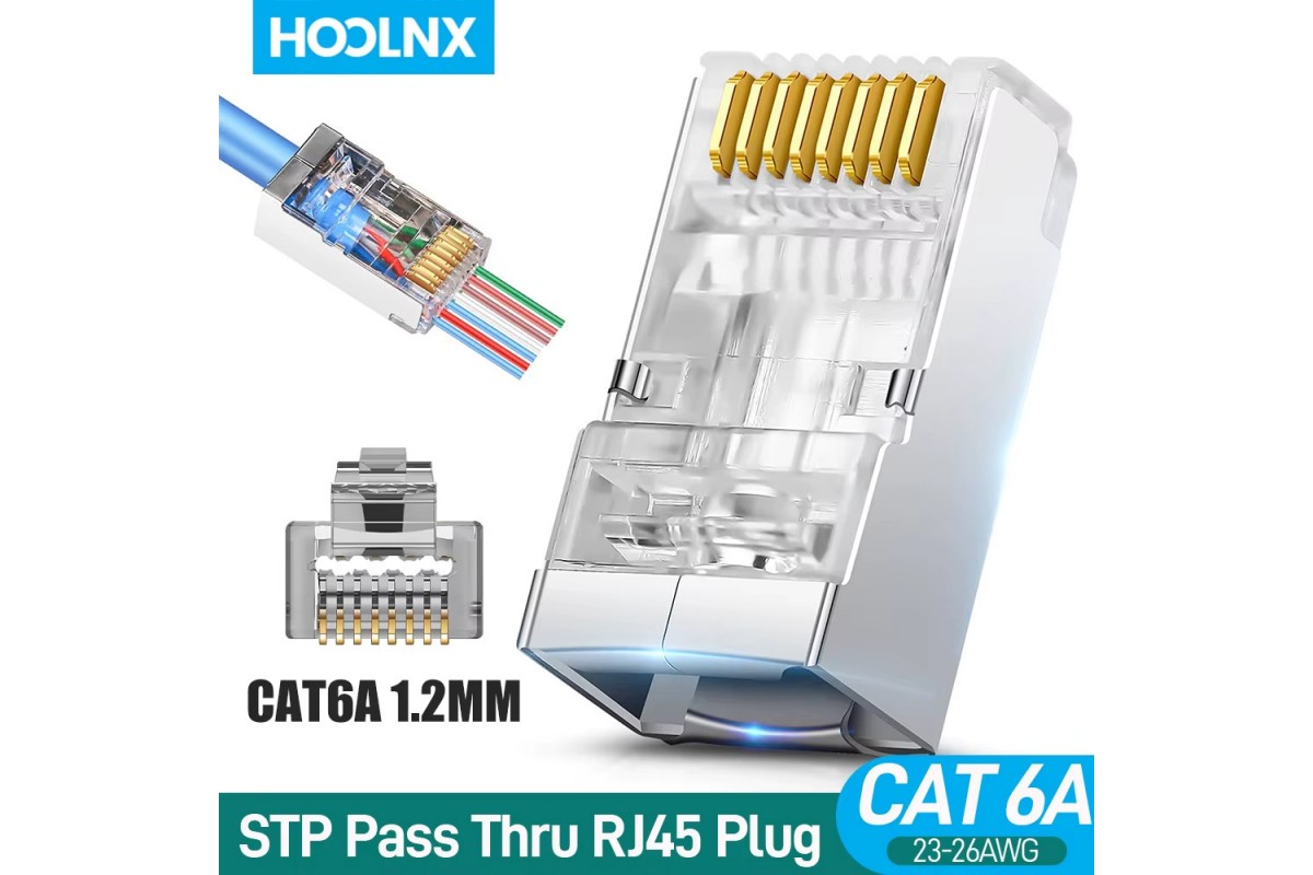 RJ-45коннекторсквозной,экранированный,8P-8Cкат.6A1.2мм