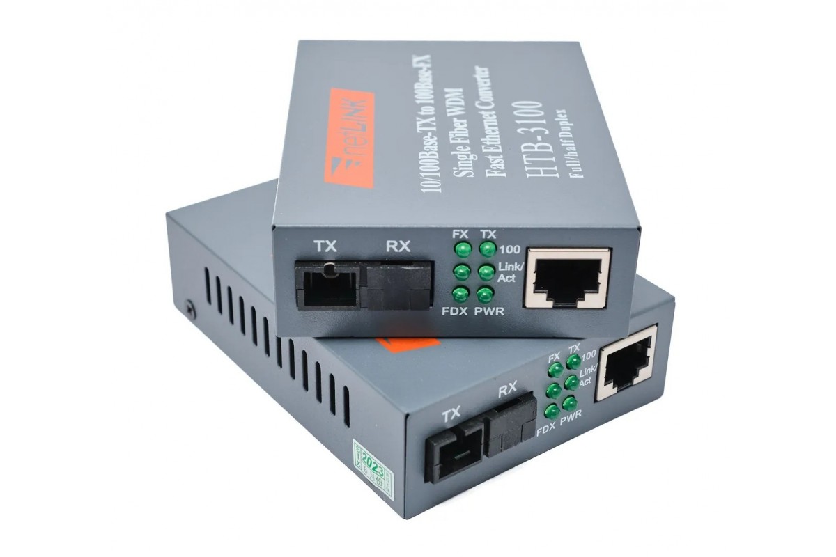 КомплектмедиаконвертеровnetLinkHTB-3100A/B10/100Mbit/s25km