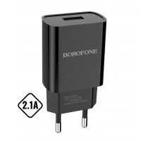Сетевое зарядное устройство BOROFONE BA20A, 5В, 2.1А, чёрный