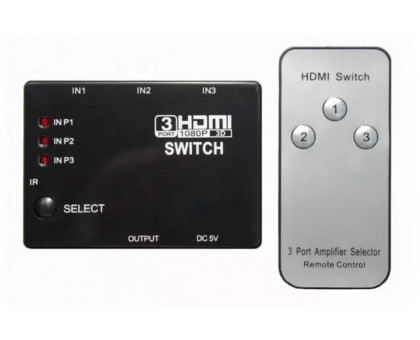 Переключатель HDMI, 3 входа - 1 выход с пультом