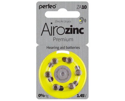 Батарейка ZA10 (AC10 / DA230 / PR70 / PR230L), 1.45В, для слуховых аппаратов