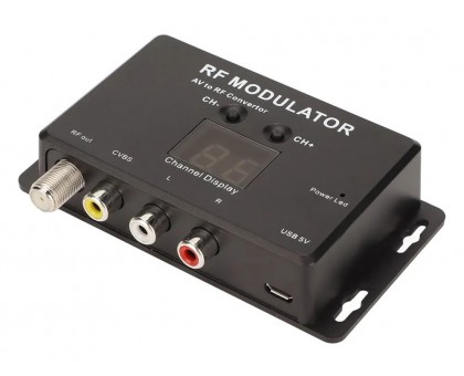 ТВ-модулятор, 21-69 кан., 471-885МГц, вход 3xRCA, выход F, питание microUSB