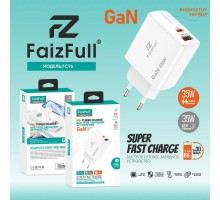 Сетевое зарядное устройство FaizFull FC96, GaN PD35W+TC35W 3A Type-C+USB белый