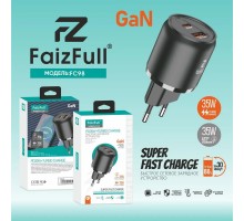 Сетевое зарядное устройство FaizFull FC98, GaN PD35W+TC35W 3A Type-C+USB чёрный