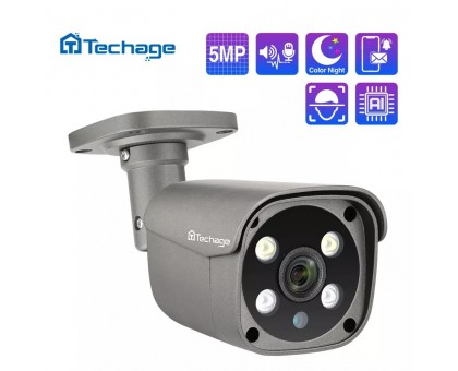 Камера IP Techage TA-XM-605GP-AI-50GS (ICSee), POE, 5Мп, 2880x1616, 3.6мм, уличная IP66, метал.
